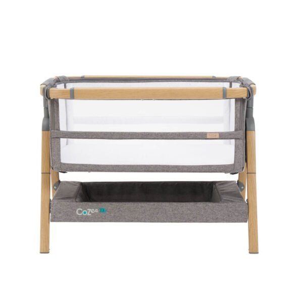 Tutti Bambini Cozee XL Bedside Crib & Cot - Oak / Charcoal - Image 4