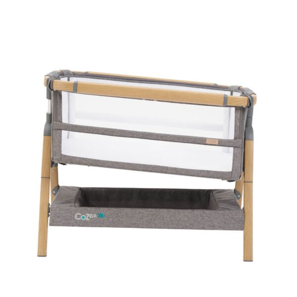 Tutti Bambini Cozee XL Bedside Crib & Cot - Oak / Charcoal - Image 3